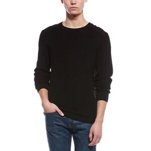 Bruno Magli Mens  Merino Wool Crewneck Sweater, Black
